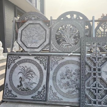 曲陽(yáng)縣鏤空石雕窗花廠家,仿古石雕窗花
