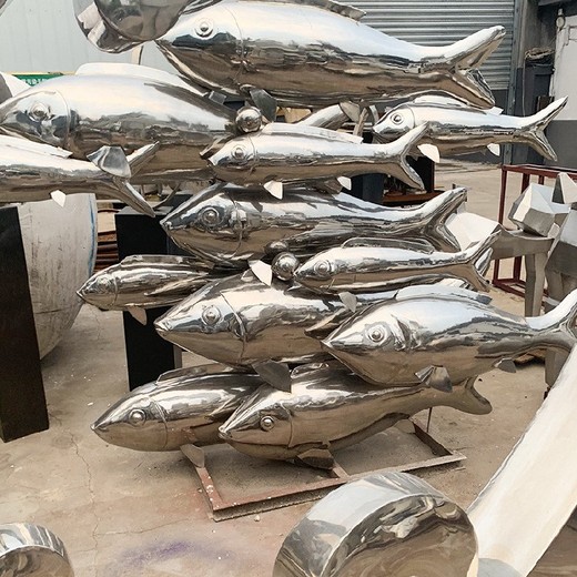白鋼魚群雕塑廠家
