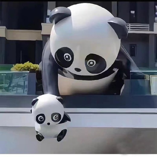 卡通人物熊貓雕塑彩繪雕塑,大型熊貓雕塑壁畫雕塑生產(chǎn)廠家