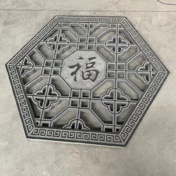 庭院鏤空石雕窗花圖片,古建筑石雕窗花