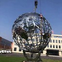 轉動不銹鋼鏤空地球儀雕塑公司