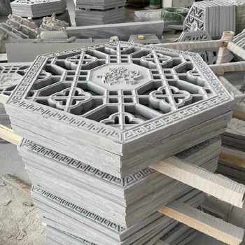 別墅鏤空石雕窗花加工廠,古建筑石雕窗花