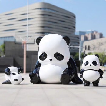 3d打印熊貓雕塑來(lái)圖設(shè)計(jì),游樂(lè)場(chǎng)熊貓雕塑壁畫(huà)雕塑生產(chǎn)廠家