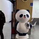 通遼玻璃鋼動物彩繪熊貓雕塑,玻璃鋼動物定制