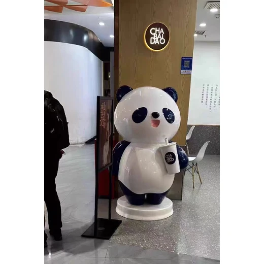 密云玻璃鋼動物彩繪熊貓雕塑,戶外園林景觀小品設(shè)計安裝