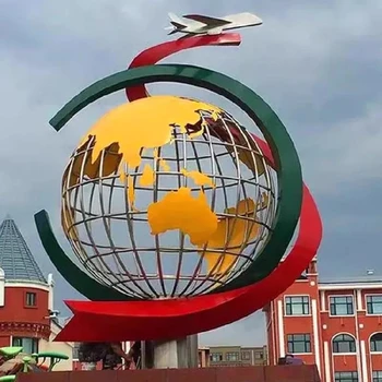 校園地球儀不銹鋼雕塑公司