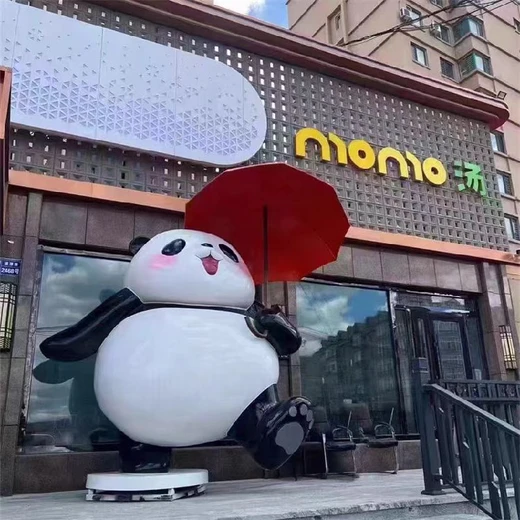 卡通動(dòng)畫熊貓雕塑古代書籍,民宿熊貓雕塑壁畫雕塑廠家