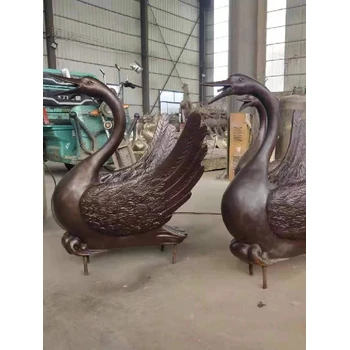 大型鑄銅噴水天鵝雕塑鑄造
