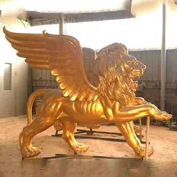 廣場(chǎng)鑄銅獅子雕塑定做