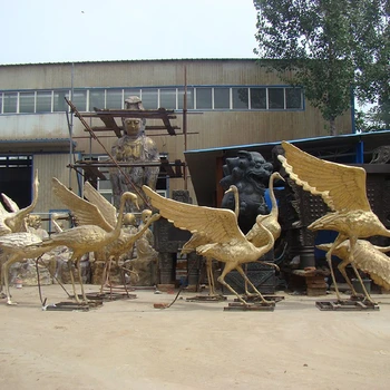 抽象仙鶴銅雕塑公司