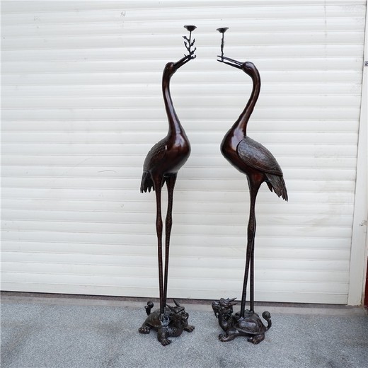 銅雕仙鶴小品