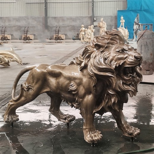 唐縣鑄銅匯豐獅雕塑多少錢(qián)一對(duì)