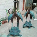 水池純銅仙鶴雕塑鑄造