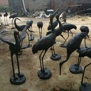 公園鑄銅仙鶴雕塑定做廠家