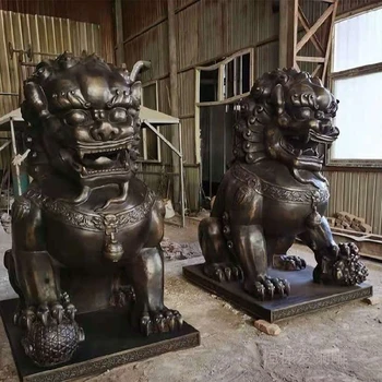 大型鑄銅獅子雕塑定做
