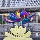 廣場荷花不銹鋼雕塑加工