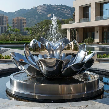 小區(qū)不銹鋼雕塑荷花加工廠家