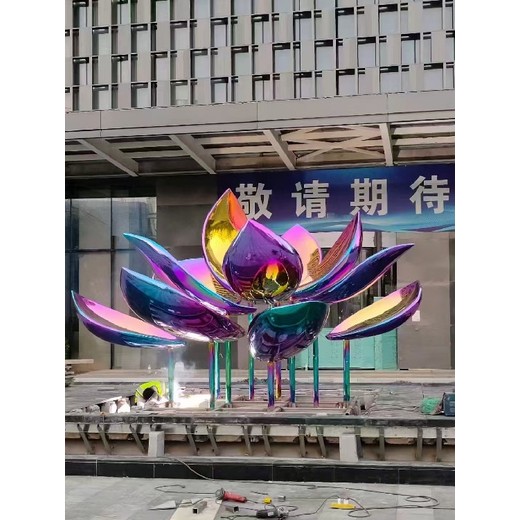 小區(qū)蓮花不銹鋼雕塑加工