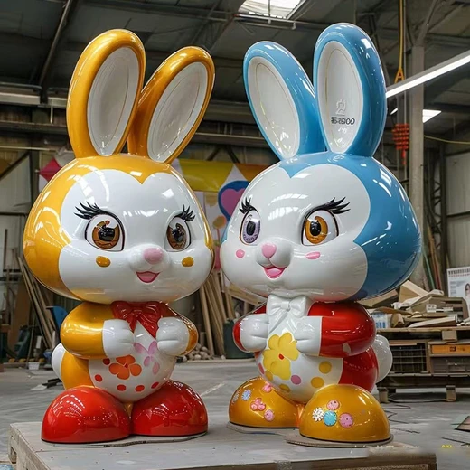 淄博戶外景觀動物雕塑,玻璃鋼卡通雕塑廠家