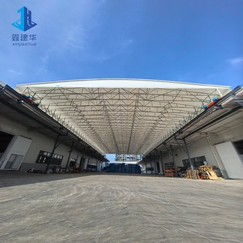 鑫建華移動推拉棚-球場移動頂棚-室外防雨倉儲