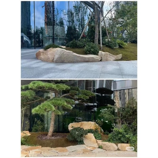 上海樹圍景觀柏坡黃景墻生產基地電話,天然原石柏坡黃景墻廠家