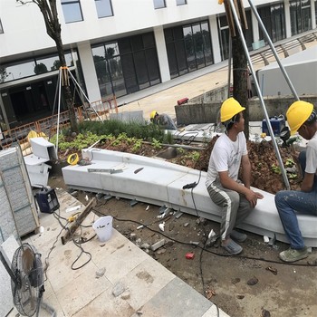 grc坐凳甘肅廠家GRC樹池坐凳清水混凝土坐凳