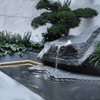 石家莊中國(guó)黑置石草坪石造景施工置景