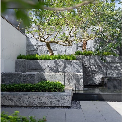 遼源中國黑置石草坪石造景施工置景