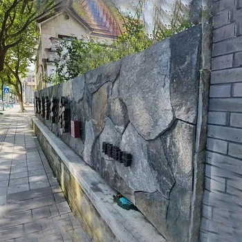 三亞中國黑景觀石廠家戶外異形加工不規(guī)則石墻