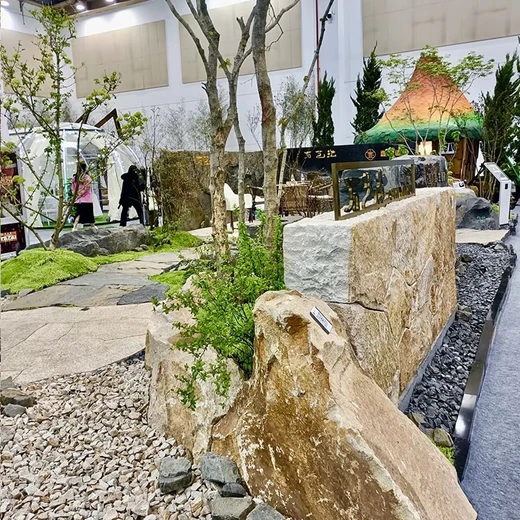 廣安柏坡黃景墻施工,柏坡黃景觀石定制