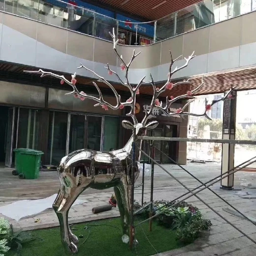 自貢公園廣場(chǎng)幾何不銹鋼雕塑,幾何鏤空擺件