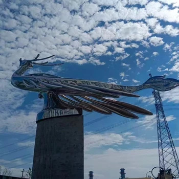 廣元不銹鋼動物造型雕塑,不銹鋼標志性動物景觀雕塑訂制