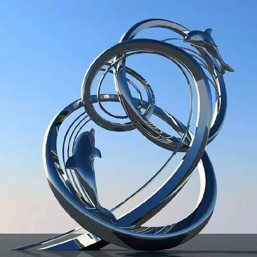 大同制作設(shè)計(jì)幾何不銹鋼雕塑,幾何鏤空擺件