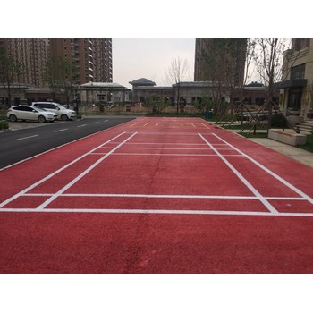 固安縣水性聚合物彩色防滑路面,水性彩漿封層
