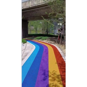 固安縣水性聚合物彩色防滑路面,水性彩漿封層