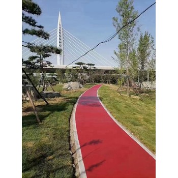 山海關水性聚合物彩色防滑路面多少錢一平,瀝青改色施工材料
