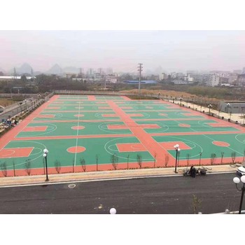 懷來縣室內外硅PU球場報價,室內外羽毛球場地面運動場
