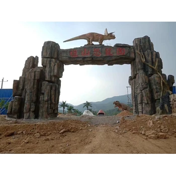 喀什塑石門口造景設計施工店門口雕塑假山門口