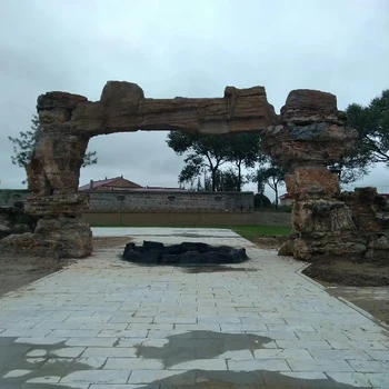 喀什塑石門口造景設計施工店門口雕塑假山門口