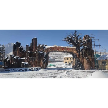 喀什塑石門口造景設計施工店門口雕塑假山門口