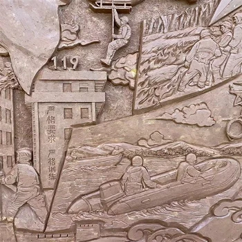 消防題材浮雕消防員浮雕壁畫廣場景觀擺件