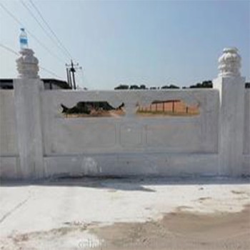 甘肅公園漢白玉石欄板安裝護欄