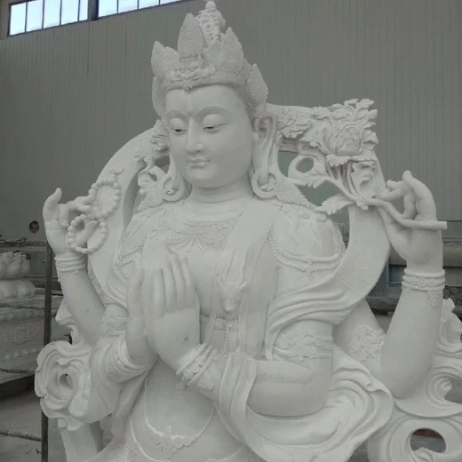 上海寺廟佛像漢白玉滴水觀音石雕像價格設計制作