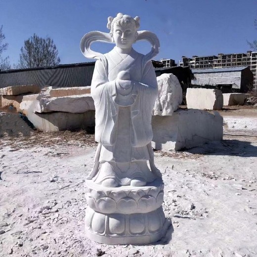 福建寺廟佛像漢白玉滴水觀音石雕像安裝廠家