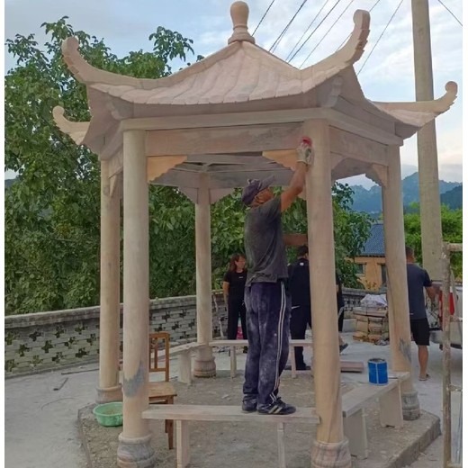 陜西景區(qū)大門石涼亭加工涼亭