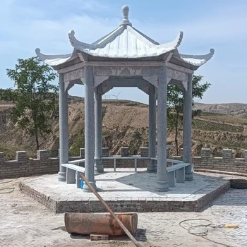 新疆寺廟石涼亭安裝涼亭