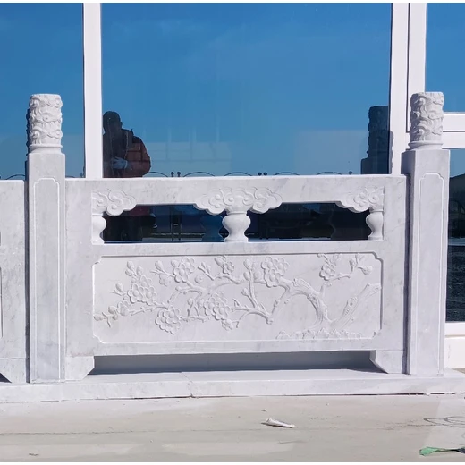 湖北動物漢白玉石欄桿安裝防護(hù)欄