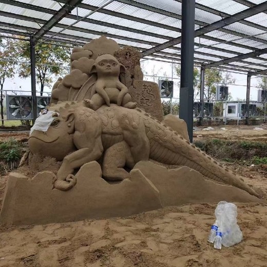 動物沙子雕塑圖片,大型沙子雕塑定做