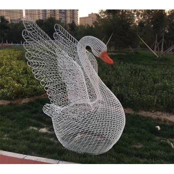 鋼絲編織天鵝雕塑加工廠(chǎng),不銹鋼動(dòng)物雕塑大全