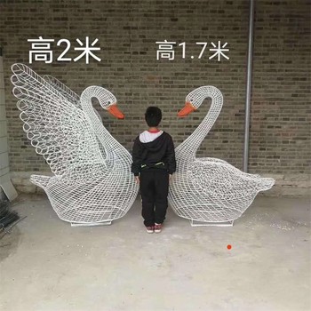 發(fā)光不銹鋼天鵝雕塑圖片,不銹鋼動(dòng)物雕塑大全